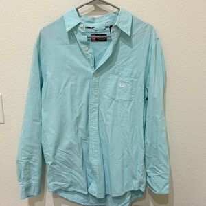 Chaps Light Blue Casual Button Down Shirt